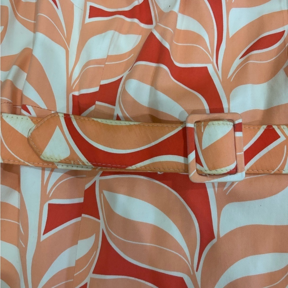 David Meister Retro 60’s 70’s Geomtric Print Belted Sleeveless Dress Size 8 - Picture 8 of 16